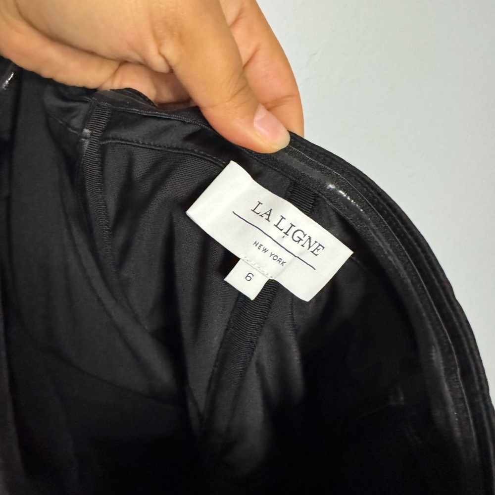 La Ligne Black Strapless Slip Dress with Slit - Picture 5 of 6